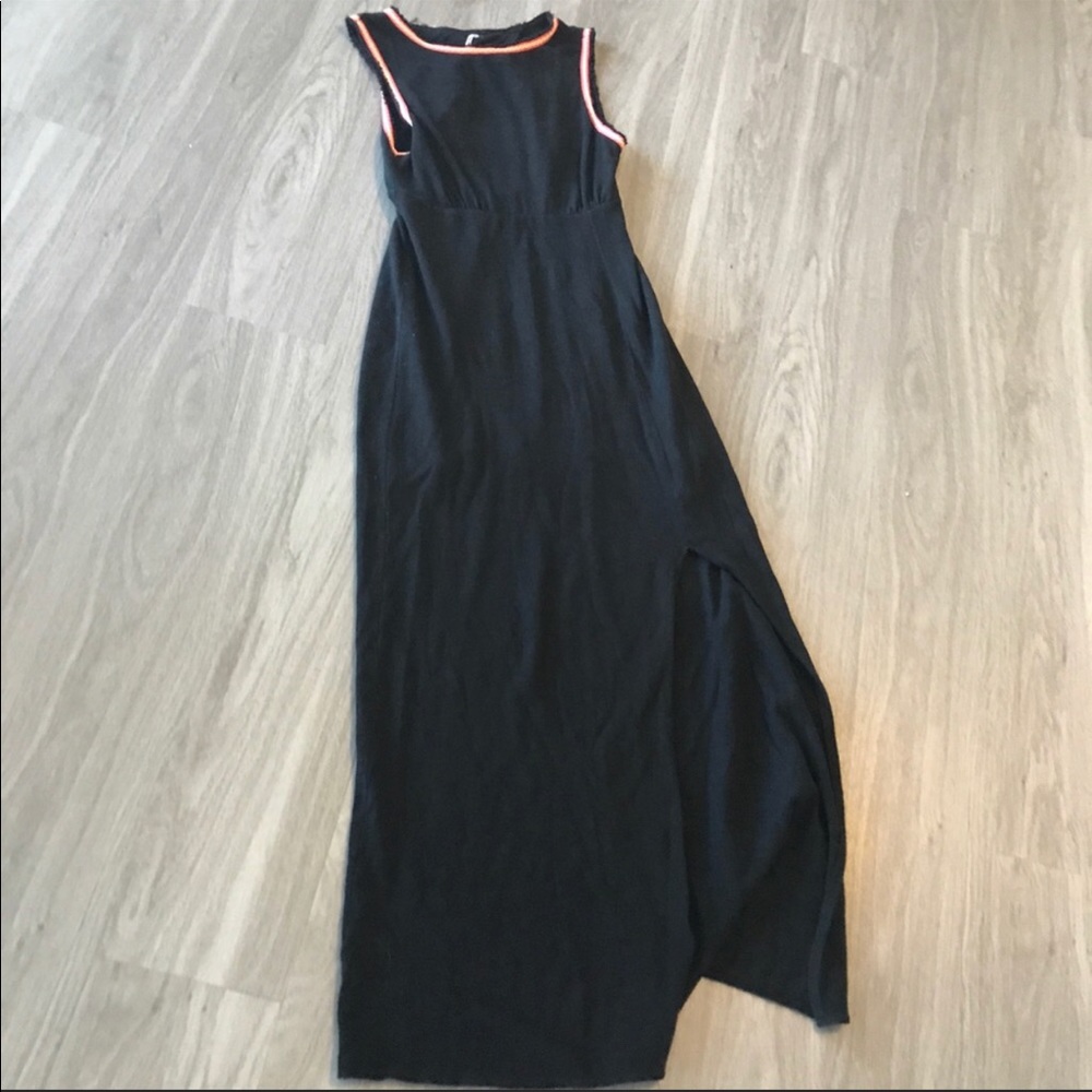Black free people beach maxi dress with sexy slit